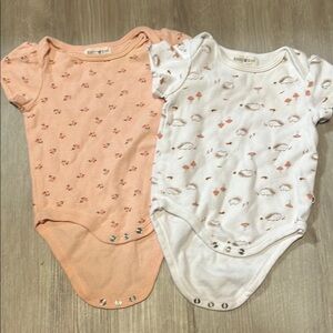 Kids One Pieces Set - Peach and White